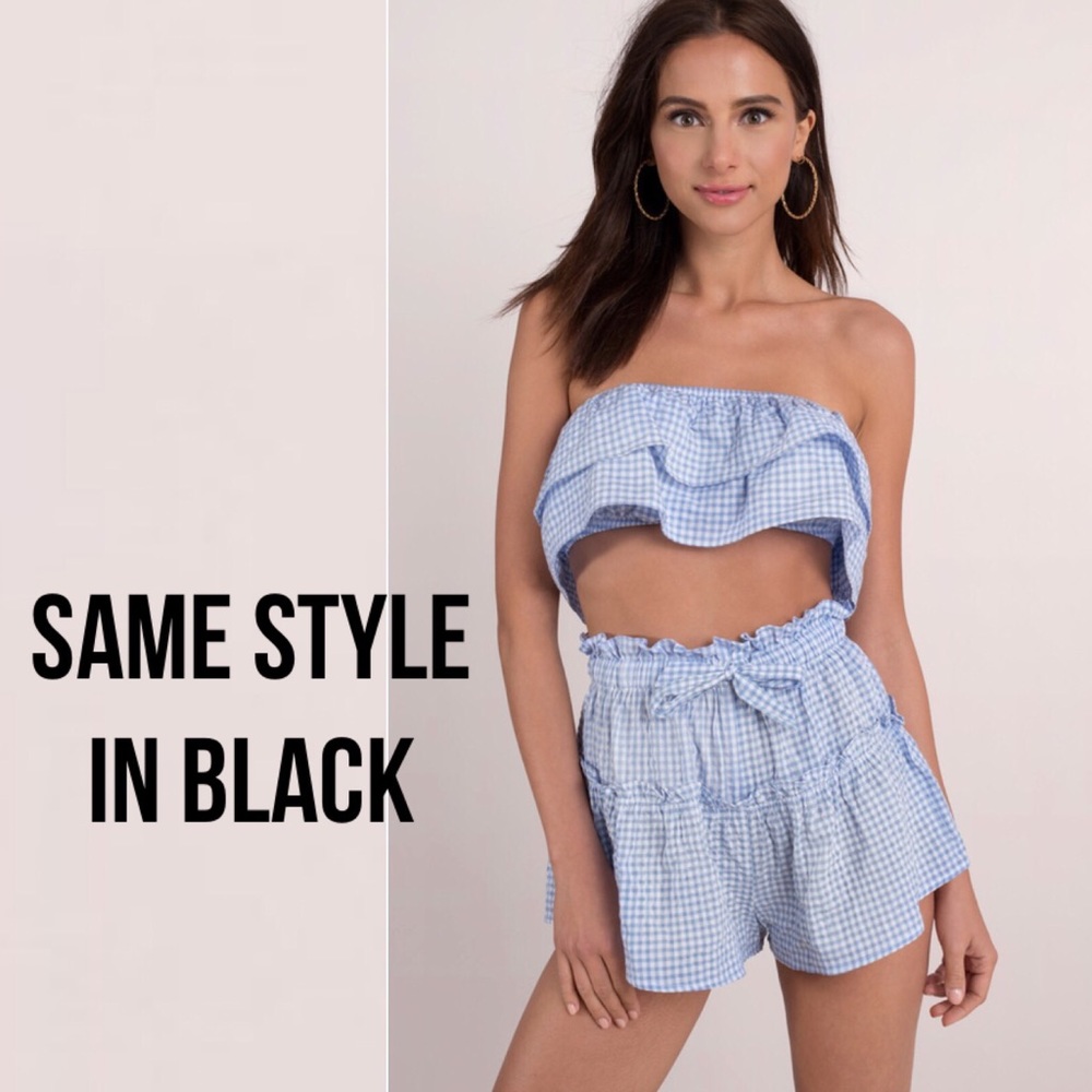 Plaid Two piece Set with Ruffles